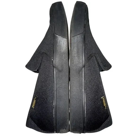 PUMA SLIP-ON CANVAS SHOES WOMENS 9 BLACK GUM SOLE SOFTFOAM+ COMFORT - Picture 4 of 10